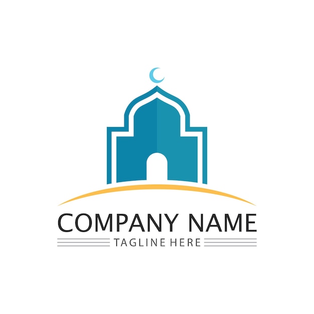 Icono islámico y signo gráfico vectorial de diseño de logotipo de Ramadán