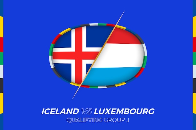 Icono de islandia vs luxemburgo para el grupo j de clasificación del torneo de fútbol europeo