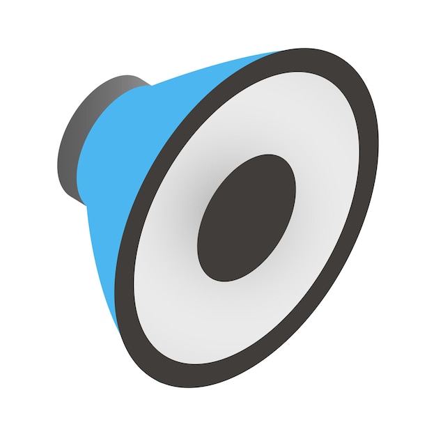 Icono isométrico 3d del altavoz de sonido para dispositivos web y móviles