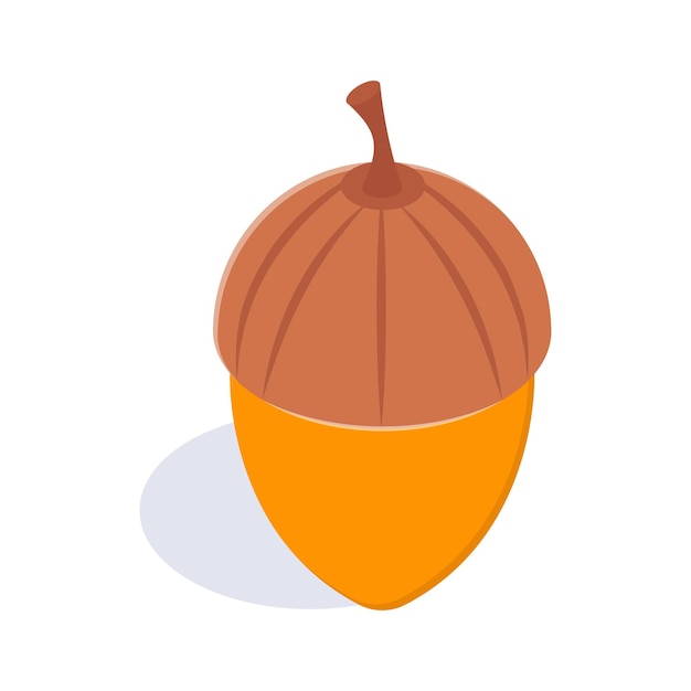 Icono isométrico de bellota de diseño creativo en estilo moderno