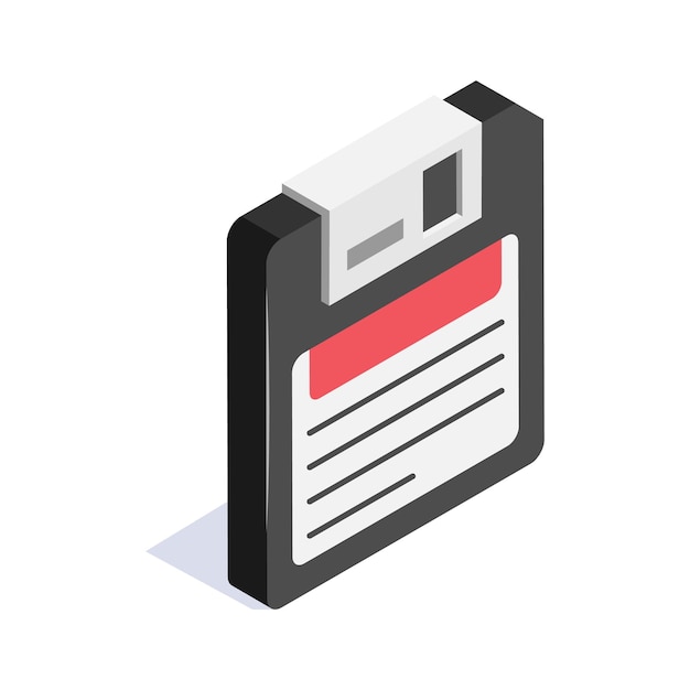 Icono isométrico de disquete en estilo de moda listo para usar vector