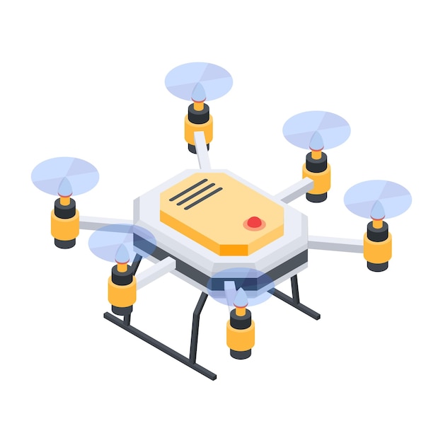 Icono isométrico de los drones aéreos