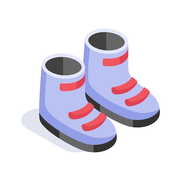 Un icono isométrico editable de zapatillas de patinaje sobre hielo listo para usar vector
