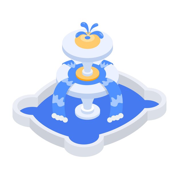 Icono isométrico de las fuentes de agua