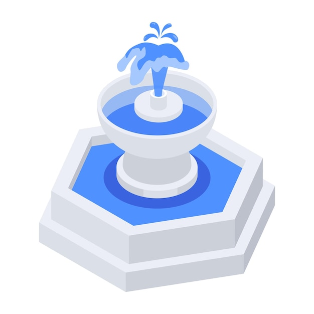 Icono isométrico de las fuentes de agua