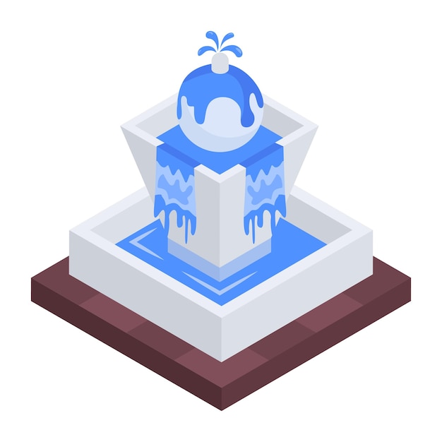 Icono isométrico de las fuentes de agua