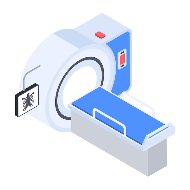 Icono isométrico de maquinaria hospitalaria