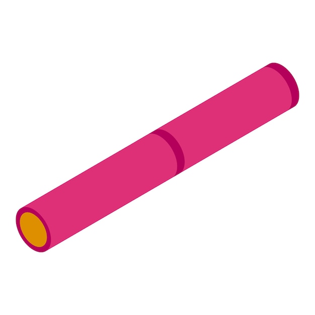 Icono isométrico de marcador rosa que se encuentra en diagonal