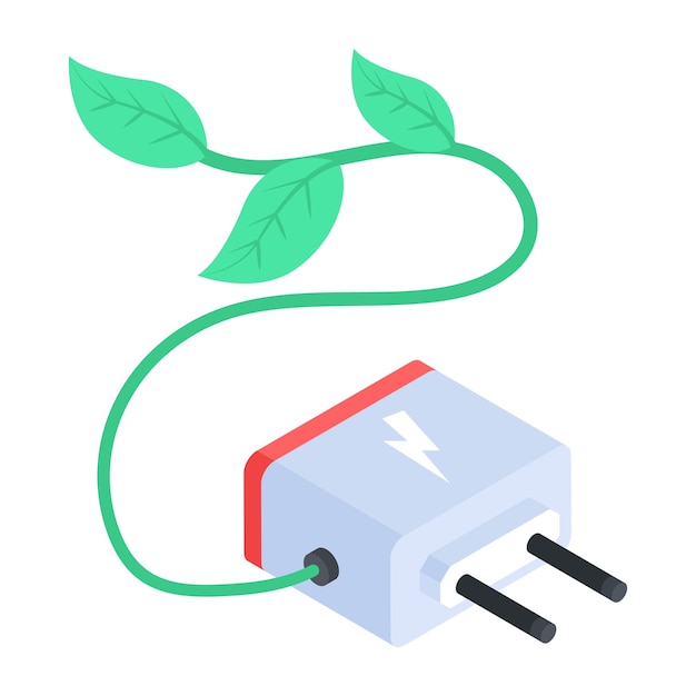 Icono isométrico moderno de la energía ecológica