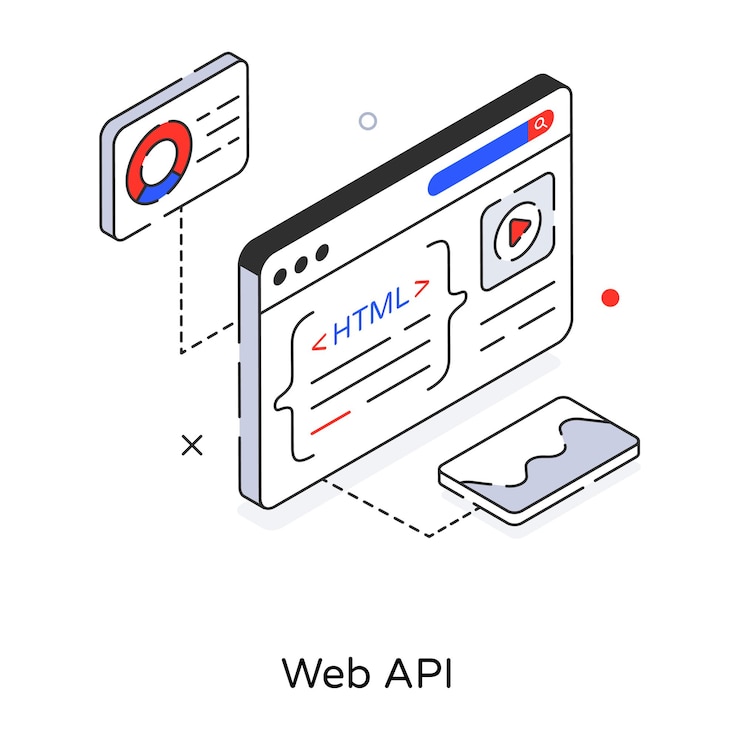 Vector icono isométrico moderno de tecnología api
