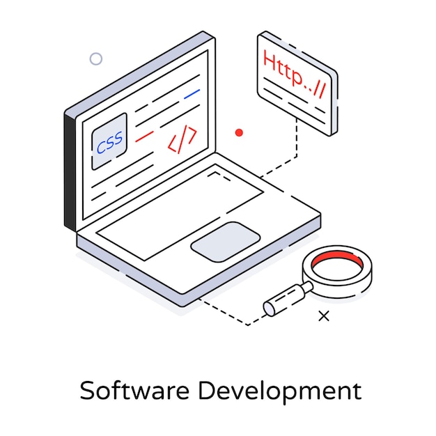 Icono isométrico moderno de tecnología api