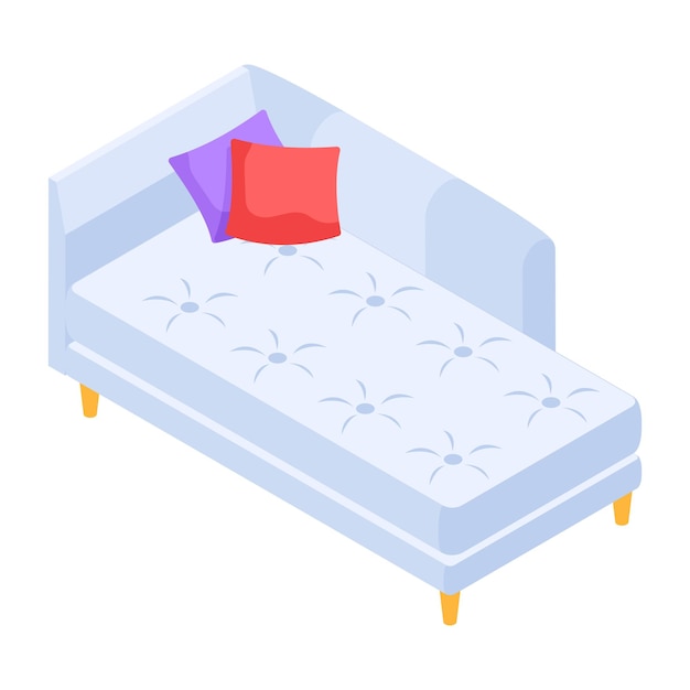 Vector el icono isométrico de los muebles modernos