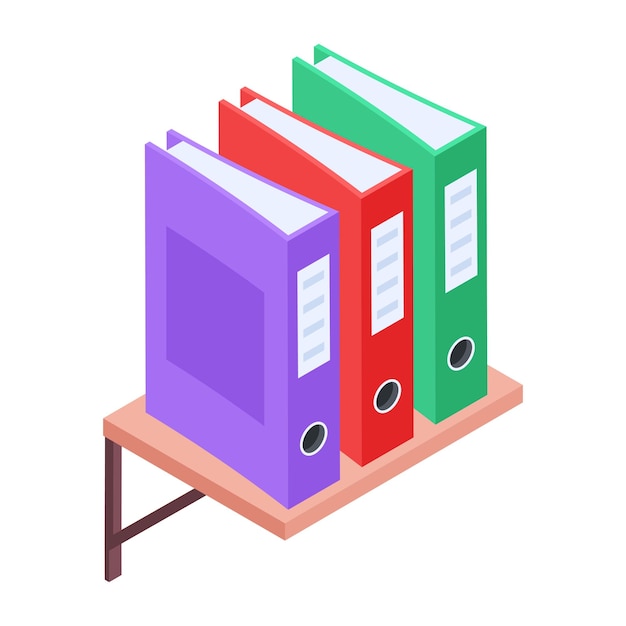 Icono isométrico pegadizo del libro de horarios