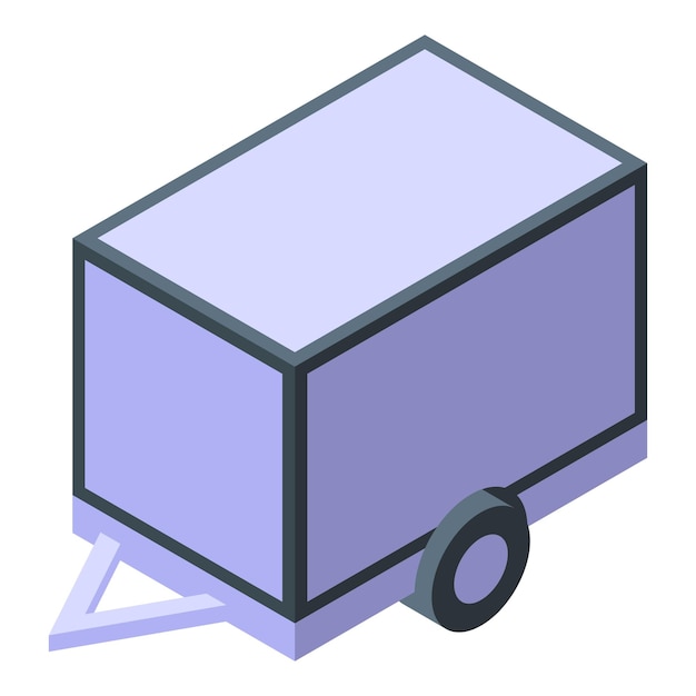 Icono isométrico de un pequeño remolque para el transporte de equipaje