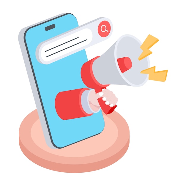 Icono isométrico personalizable de compra en línea