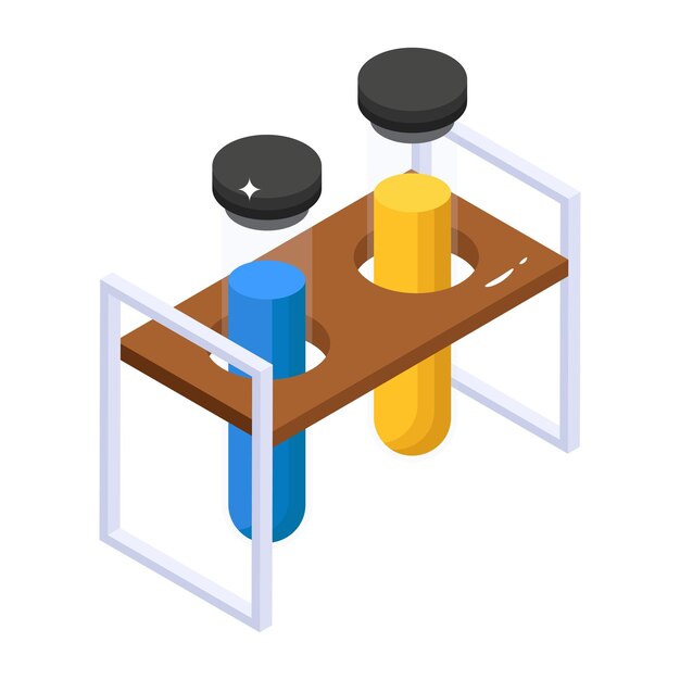 Un ícono isométrico personalizable de tubos de ensayo