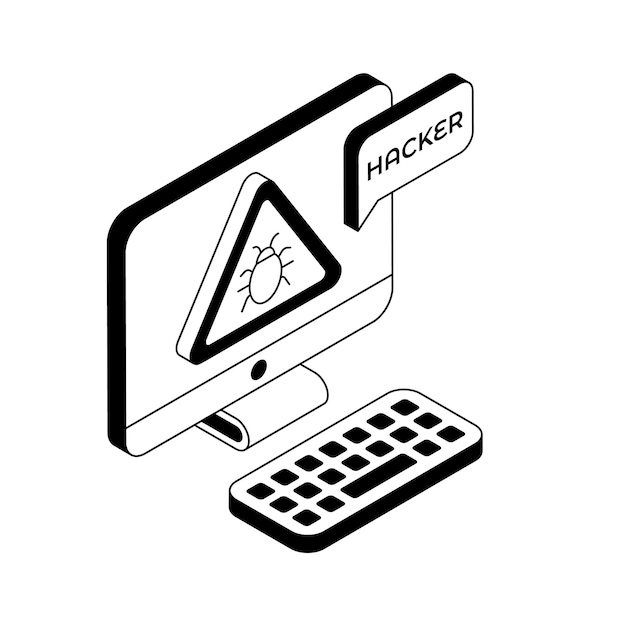 Un icono isométrico que muestra claramente un error del sistema