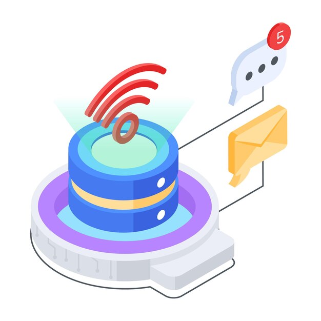 Icono isométrico de la tecnología 5G