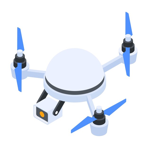 Vector icono isométrico de la tecnología de drones