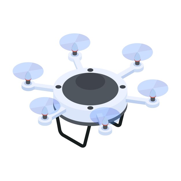 Icono isométrico de la tecnología de drones