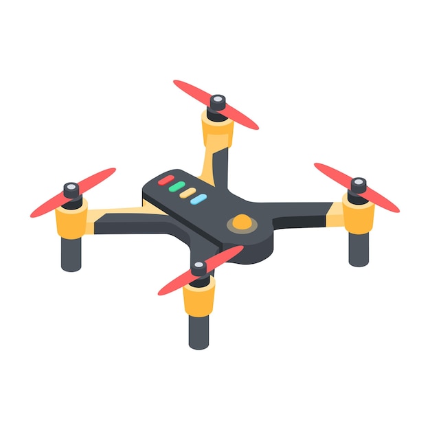 Icono isométrico de la tecnología de drones