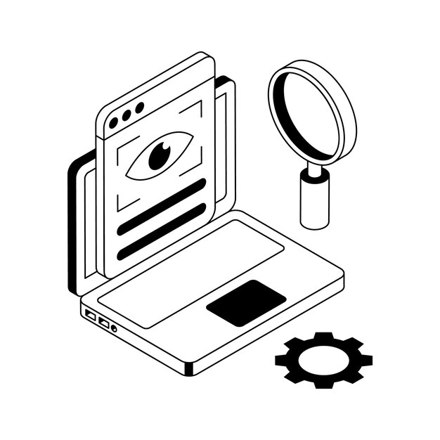 Un icono isométrico visualmente atractivo del tablero de monitoreo web
