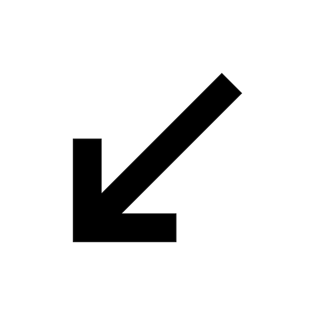 Icono izquierdo abajo aislado sobre fondo blanco