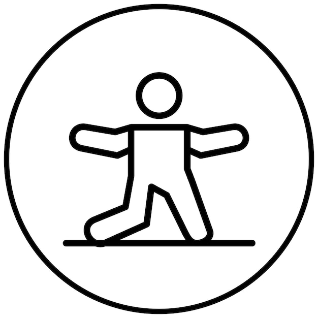 El icono izquierdo de la postura del guerrero