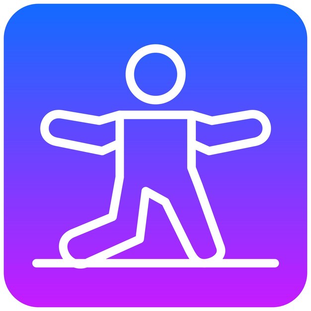 El icono izquierdo de la postura del guerrero
