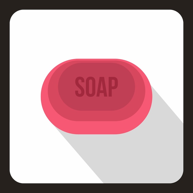 Icono de jabón rosa en estilo plano en una ilustración de vector de fondo blanco