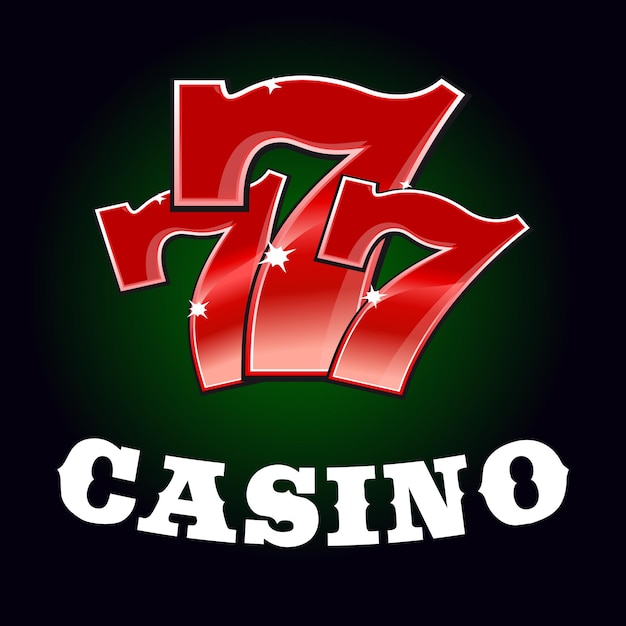 Vector icono de jackpot de casino con número rojo de la suerte