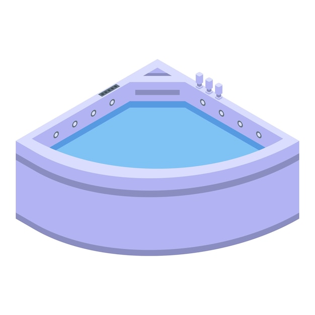 Icono de jacuzzi de esquina Isométrico de icono de vector de jacuzzi de esquina para diseño web aislado sobre fondo blanco
