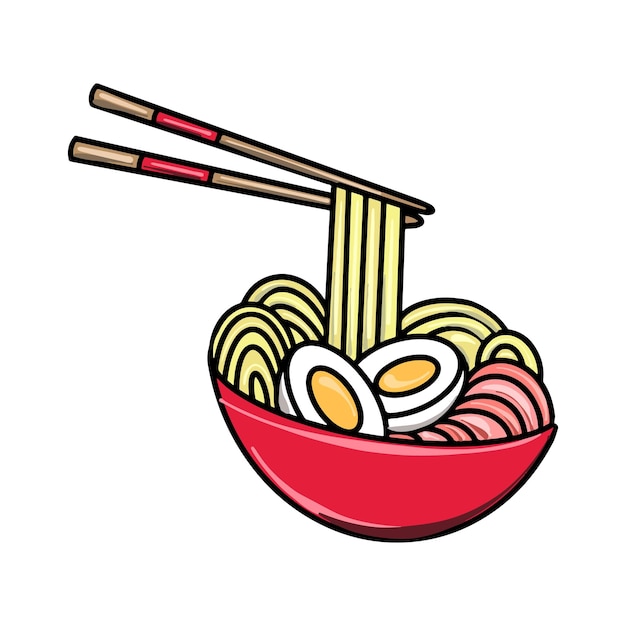 Icono de Japón de diseño plano de ramen
