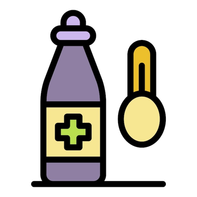 Vector el icono de jarabe médico para el hogar el contorno del icono vectorial de jarabe medicinal para el hogar color plano aislado