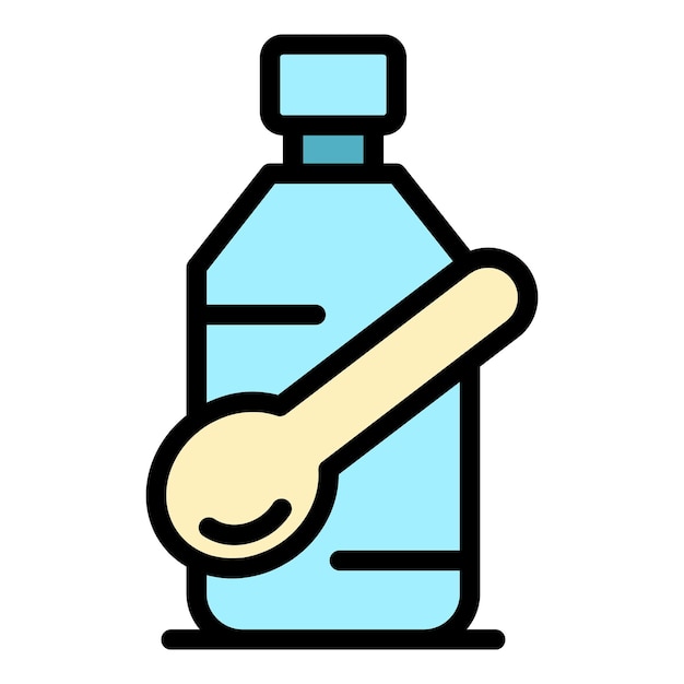 Icono de jarabe médico Icono de vector de jarabe médico de contorno para diseño web aislado en color plano de fondo blanco