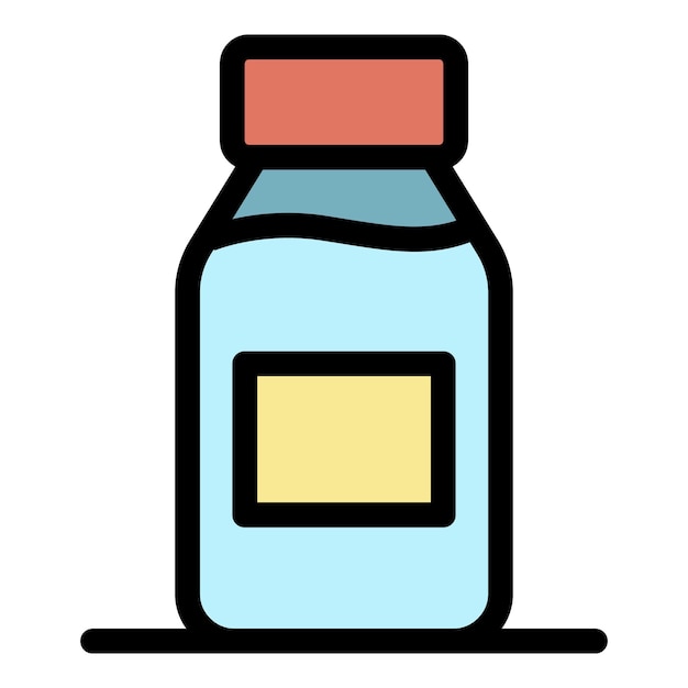 Icono de jarabe para la tos Contorno de jarabe para la tos icono vectorial color plano aislado