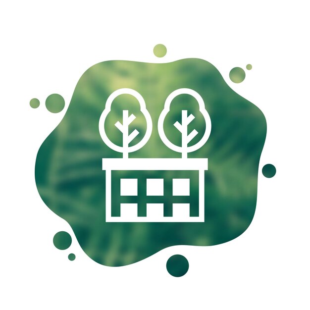 icono de jardín en el techo árboles en los tejados vector