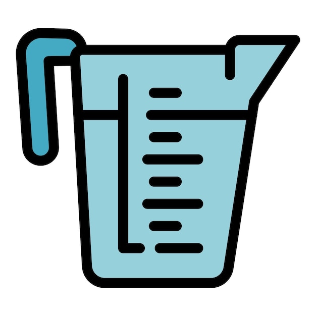 El icono de la jarra de agua del filtro Contorno del icono vectorial de la jarra del filtro del agua color plano aislado