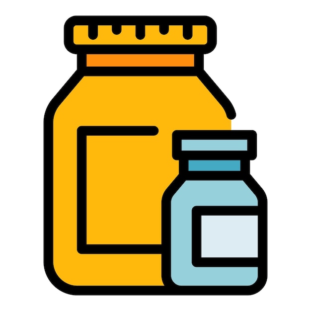 El icono de la jarra de amino de la nutrición deportiva El contorno de la jarra de amino de las nutriciones deportivas El icono del vector del color plano aislado
