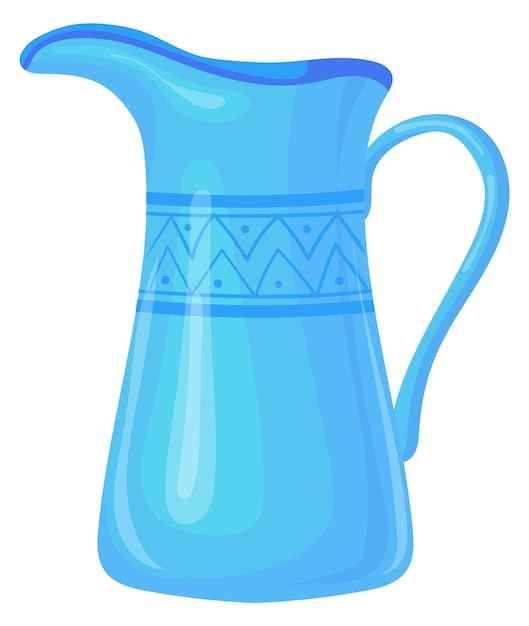 Icono de jarra de cerámica azul Jarra de arcilla de dibujos animados