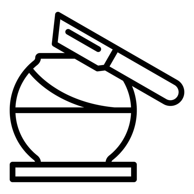 Icono de jarrón de cuchillo de cerámica vector de contorno Arte de arcilla Taller de cerámica