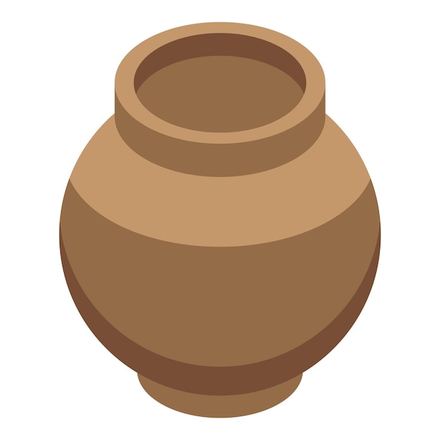 Icono de jarrón de la edad de piedra Isométrico del icono de vector de jarrón de la edad de piedra para diseño web aislado sobre fondo blanco