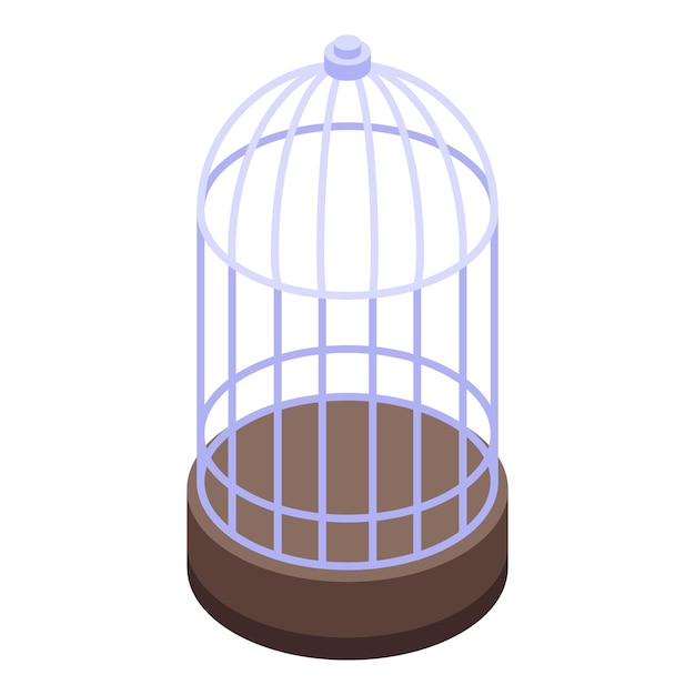 Vector icono de jaula de gorrión vector isométrico casa de pájaro animal pequeño