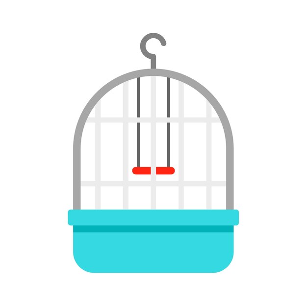 Vector icono de la jaula de loro ilustración plana del ícono vectorial de la jaulla de loro para el diseño web