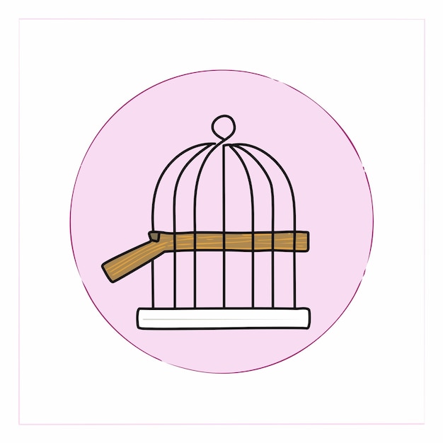 Icono de jaula de pájaros en estilo plano Ilustración vectorial sobre fondo blanco