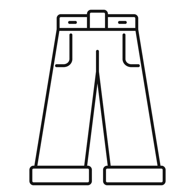 Icono de jeans Icono de vector de jeans de contorno para diseño web aislado sobre fondo blanco