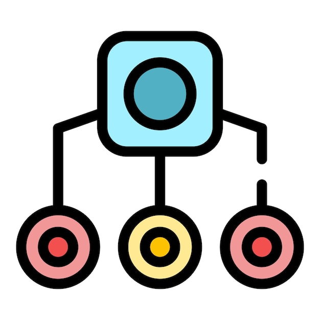 Icono de jerarquía profesional Contorno de jerarquía profesional icono vectorial color plano aislado