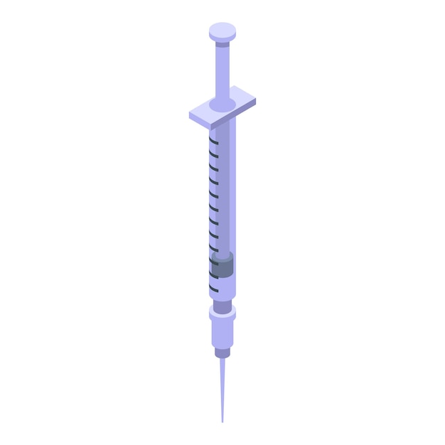 El icono de la jeringa de Botox es el vector isométrico de la inyección clínica