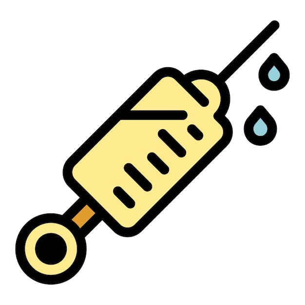 Icono de jeringa Contorno jeringa vector icono color plano aislado