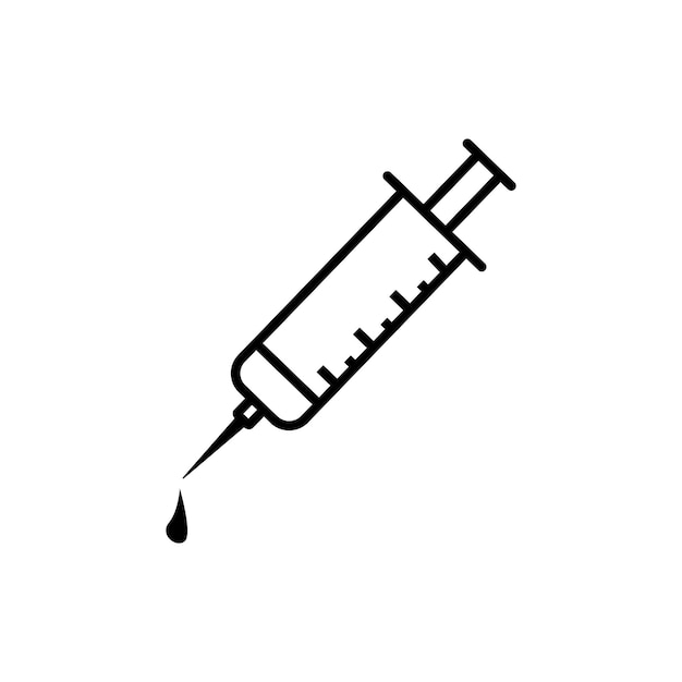 Vector icono de jeringa diseño vectorial de línea de medicina y símbolo de atención médica